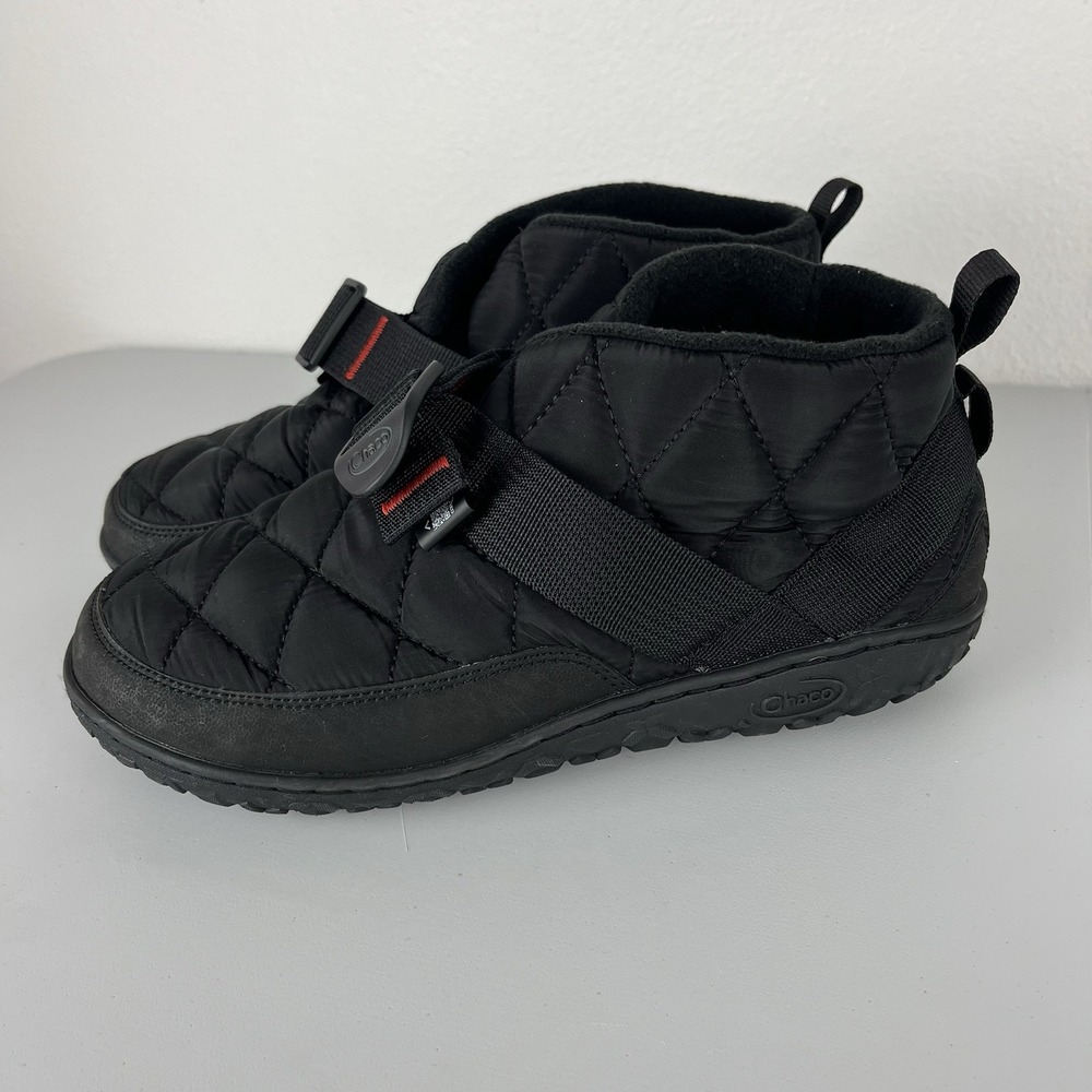 Chaco Women's 9.5 Ramble Puff Black Quilted Booties Slippers Granola Girl